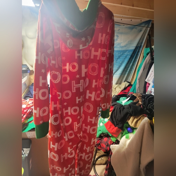 Tipsy Elves NWT Ho Ho Ho Jumpsuit Christmas Onsie Unisex Size Large - Picture 4 of 6